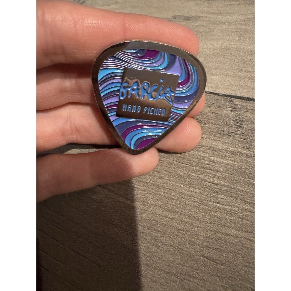 Garcia Guitar Pick Shape Music Theme Pinback Button Lapel Pin Accessory
